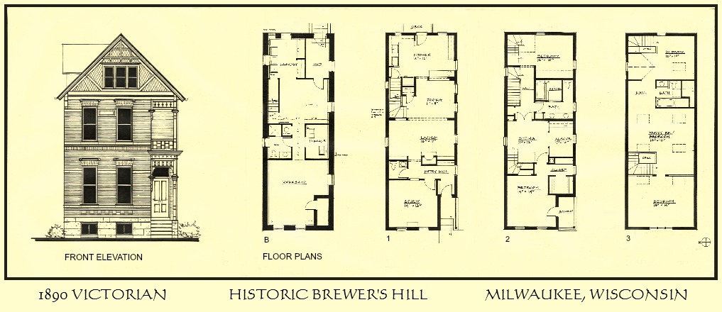 1st Street Plans and Elevation Brewer's Hill Victorian Richard Toyne Architect