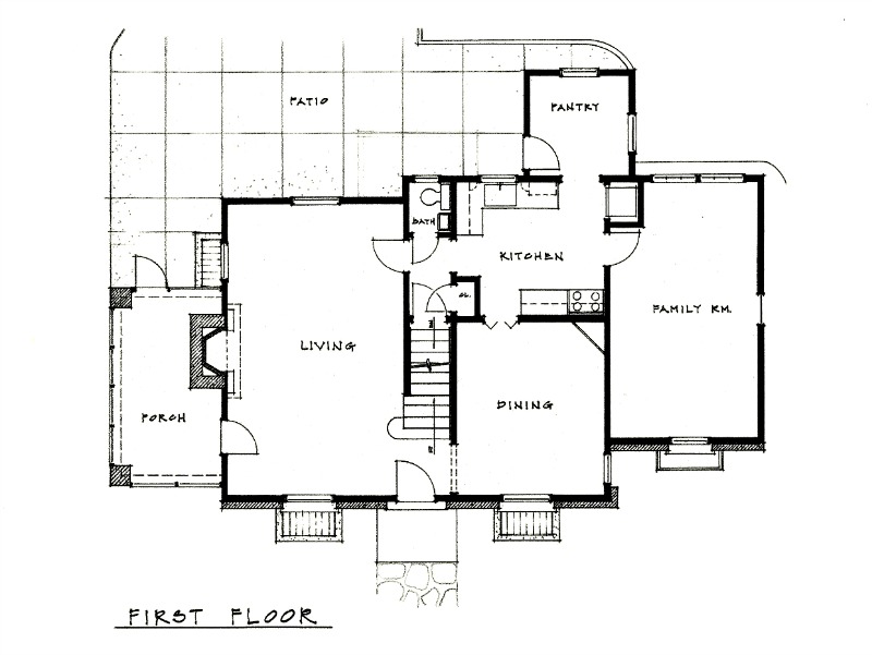 Swope Park Bungalow 1st Floor Plan KC Bungalow Floor Plan 1 Richard Toyne Architect