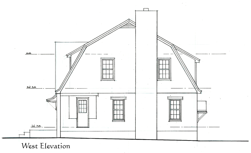 Olson West Elevation Measured Drawing Services Richard Toyne Architect